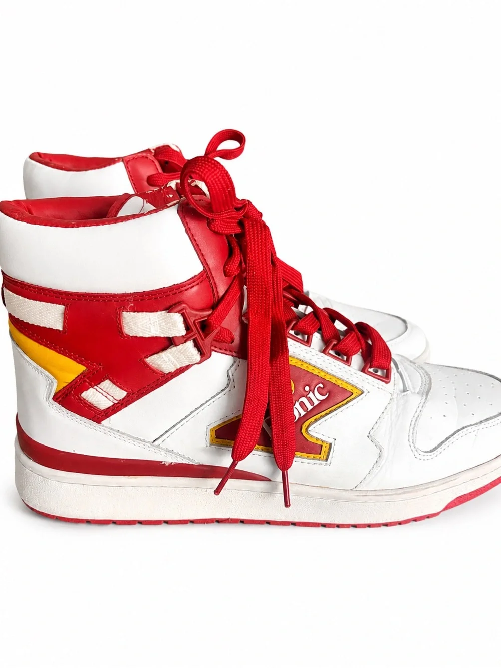 Etonic Akeem The Dream Hakeem Olajuwon High Top Sneakers Red White Men’s 12